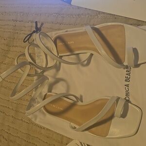 Veronica Beard White Strappy Sandals